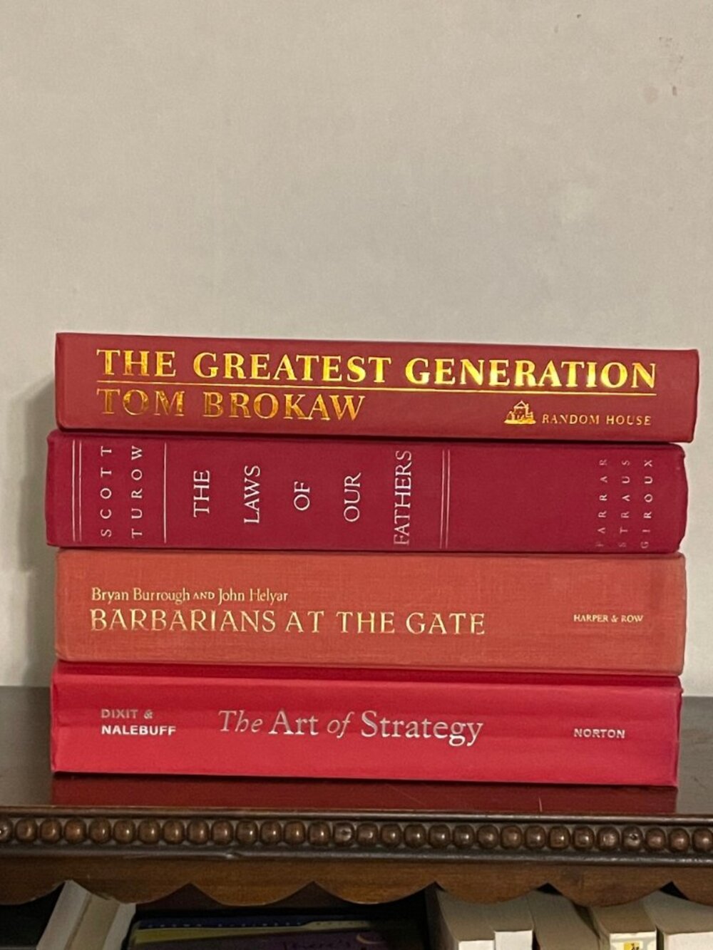Decorative book stack - red 2